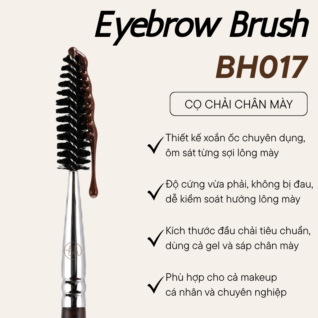 Cọ Chải Chân Mày Xoắn Ốc & Chải Mi Bh Cosmetics Eyebrow Brush BH017